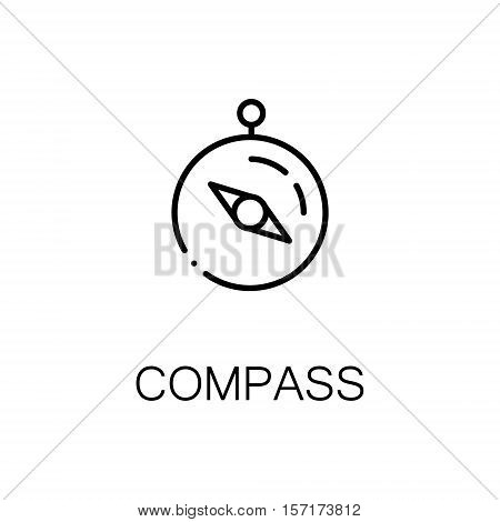 Compass flat icon. Single high quality outline symbol of camping for web design or mobile app. Thin line signs of camping compass for design logo, visit card, etc. Outline pictogram of compass