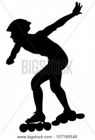 People athletes of skates on white background