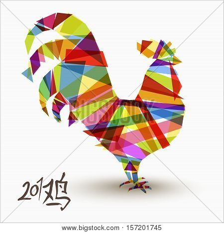 Chinese New Year Of Rooster Abstract Color Design