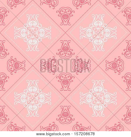 Elegant geometric background made of floral decorative seamlesspattern. Vector illustration