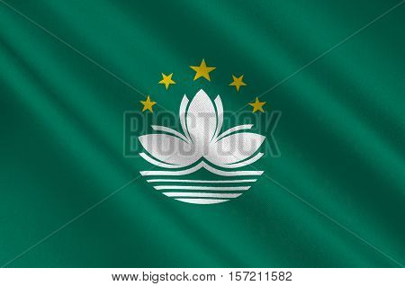 Flag of Macau also spelled Macao officially known as the Macau Special Administrative Region of the Peoples Republic of China. 3d illustration