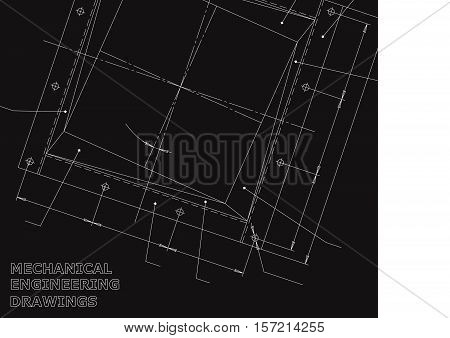 Subject vector background. Mechanical Engineering. Technical illustration black