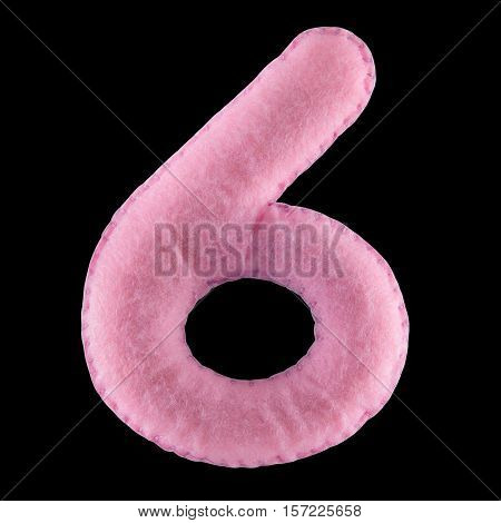 Number 6 From Pink Felt