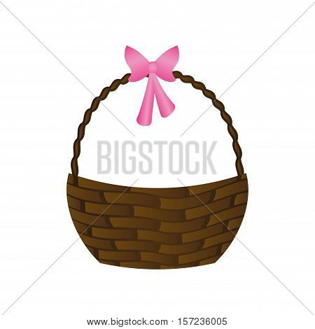 Happy easter basket icon vector illustration design