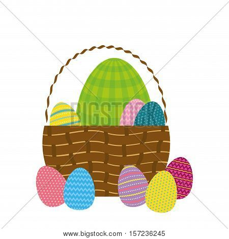 Happy easter eggs icon vector illustration design