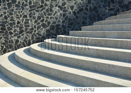 The architecture outdoor stone stairway, stair modern style.