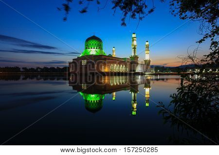 Blue hour at Masjid Bandaraya Likas, North Borneo