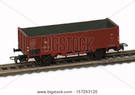 Railway Modeller. Damaged model railroad. Toy for children that was produced in the German Democratic Republic in the second half of the twentieth century.