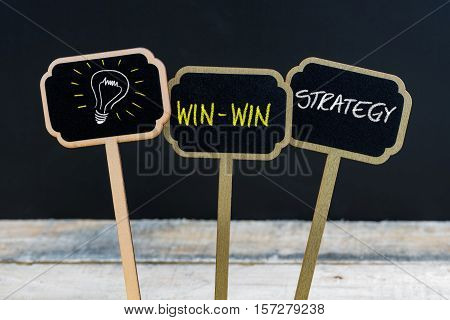 Concept Message Win-win Strategy And Light Bulb As Symbol For Idea