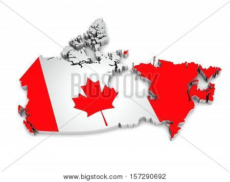 3D map of Canada on a simple background with high-resolution