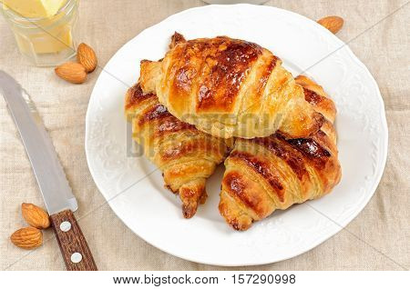 Fresh Homemade Unfilled Croissants For Breakfast