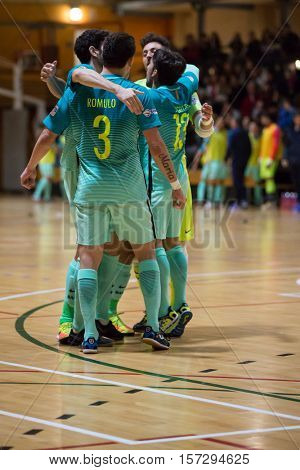 VALENCIA, SPAIN - NOVEMBER 8th: Barcelona players during Spanish King Cup match between Levante UD FS and FC Barcelona at Cabanyal Stadium on November 8, 2016 in Valencia, Spain