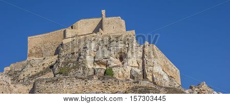 Panorama Of The Medieval Castle On Top Of The Rock In Morella