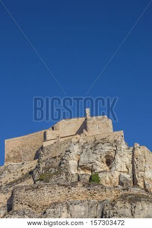 Medieval Castle On Top Of The Rock In Morella