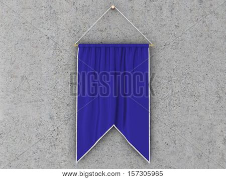 Pennant Hanging On A Wall. Include Clipping Path.