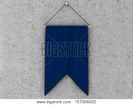 Pennant Hanging On A Wall. Include Clipping Path.