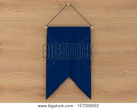 Pennant Hanging On A Wall. Include Clipping Path.