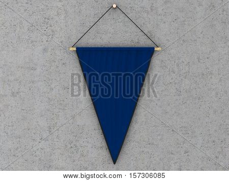 Pennant Hanging On A Wall. Include Clipping Path.