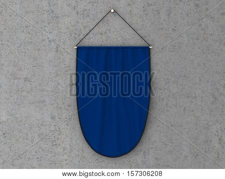 Pennant Hanging On A Wall. Include Clipping Path.