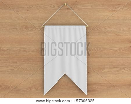 Pennant Hanging On A Wall. Include Clipping Path.