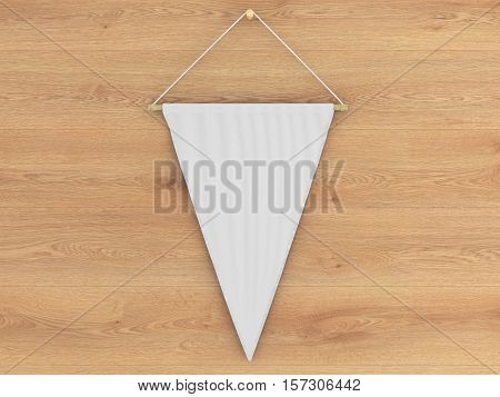 Pennant Hanging On A Wall. Include Clipping Path.