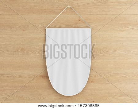Pennant Hanging On A Wall. Include Clipping Path.