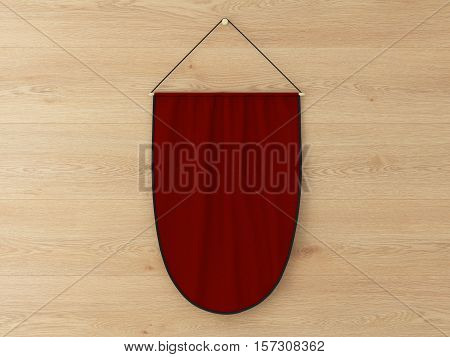 Pennant Hanging On A Wall. Include Clipping Path.
