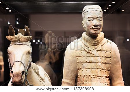 Cavalryman With His Saddled War-horse Of The Terracotta Army