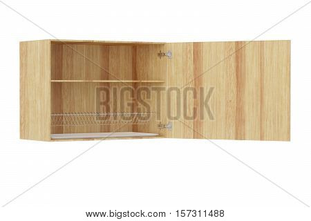 Kitchen Wall Cabinet Isolated On White Background. Include Clipping Path.