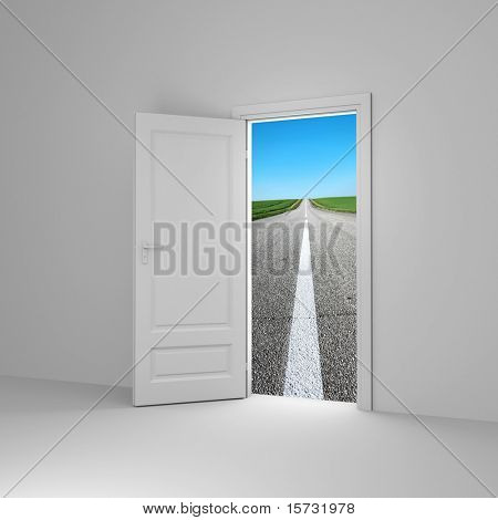 Tür auf neue Art und Weise. Conceprtual Bild.
