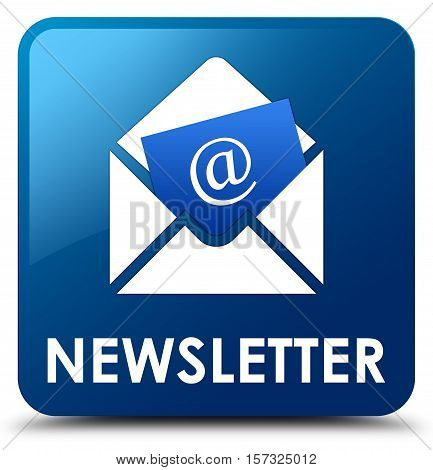 Newsletter (email icon) on blue square button