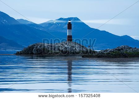 Lighthouse in beagle channel in the night