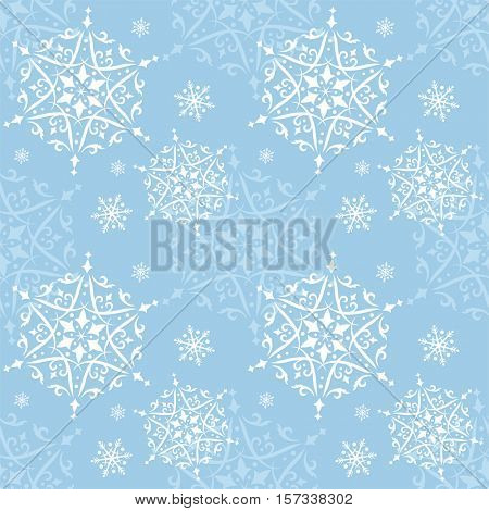 Holiday seamless background with snowflakes