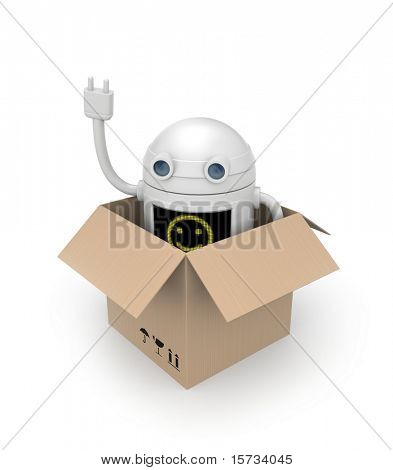 Robot de caja de cartón