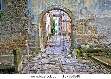 Stone gate of Groznjan village Istria Croatia