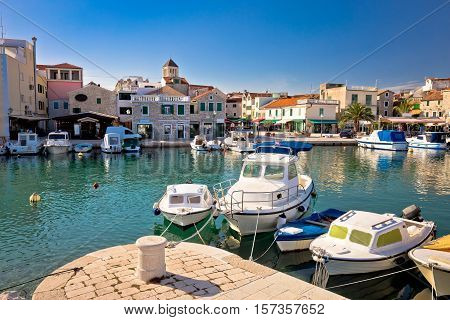 Town of Vodice tourist waterfront view Dalmatia Croatia