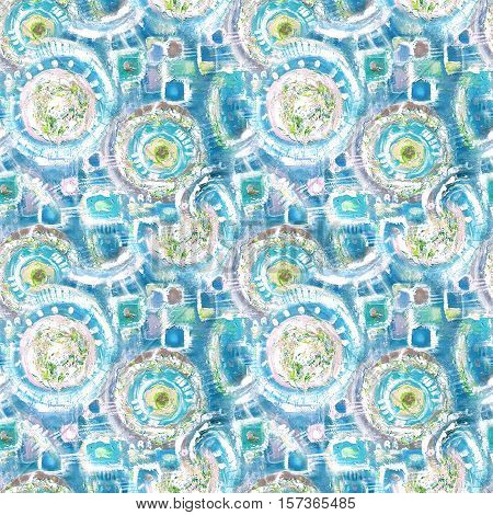 Abstract seamless acrylic ornamental pattern. Seamless texture in impressionism style for web print wraps fabric textile website invitation card background summer fall fashion or your design.