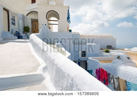 Greece Santorini island Pyrgos traditional architectures of the village