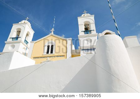 Greece Santorini island Pyrgos the parish Catholic church of the village