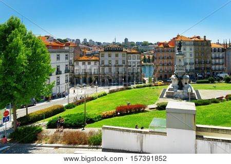 The Square Of Prince Henry, Infante Dom Henrique, In Porto, Portugal.