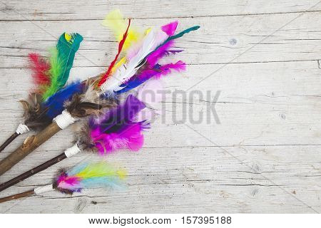 Colorful Feathers Background