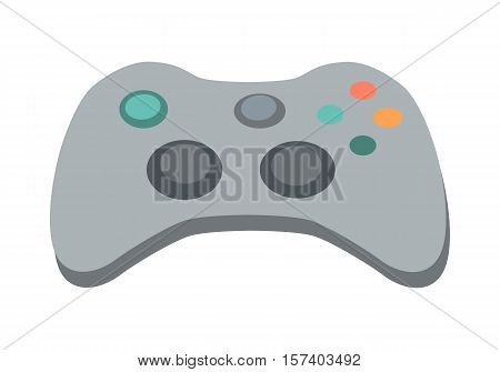 Modern ergonomic gamepad icon. Gaming controller with force feedback buttons flat vector illustration isolated on white background. Input device for game concoles. For app pictogram, ad, web design