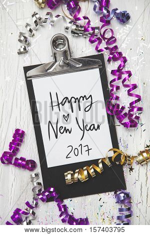 New Years Eve Background with white card