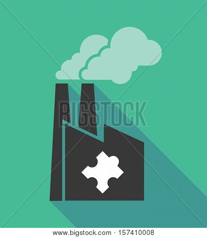 Factory Icon With A Puzzle Piece