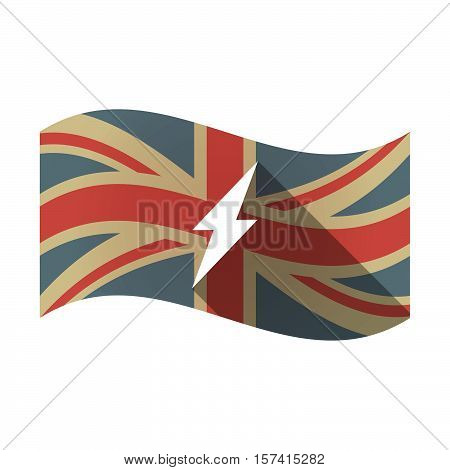 Isolated Uk Flag With A Lightning