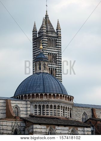 The Duomo of Siena which was built in the 12th and 13th centuries is one of the prettiest churches in Gothic style in Italy