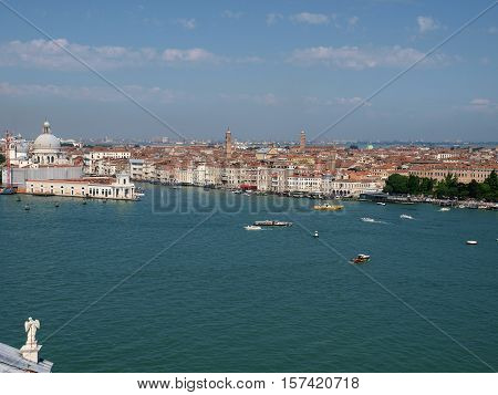 VENICE, ITALY - MAY 23, 2010: Venice - view from the tower of the church of San Giorgio Magiore