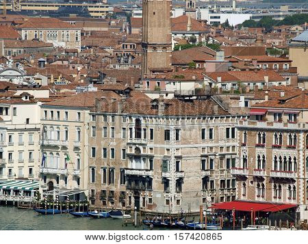VENICE, ITALY - MAY 23, 2010:Venice - view from the tower of the church of San Giorgio Magiore