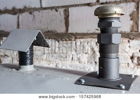 in a separate room in a old building there is a heating oil tank