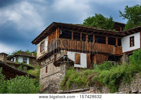 Summer time along the streets of the village of Kovachevitsa, Bulgaria